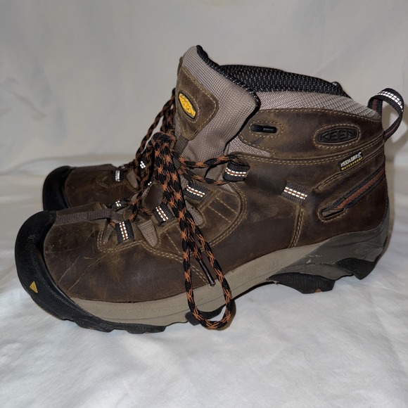 Keen Brown Mid-Height Waterproof Hiking Boots / Work Boots: Rubber Toe Mens 9.5 - Picture 2 of 7